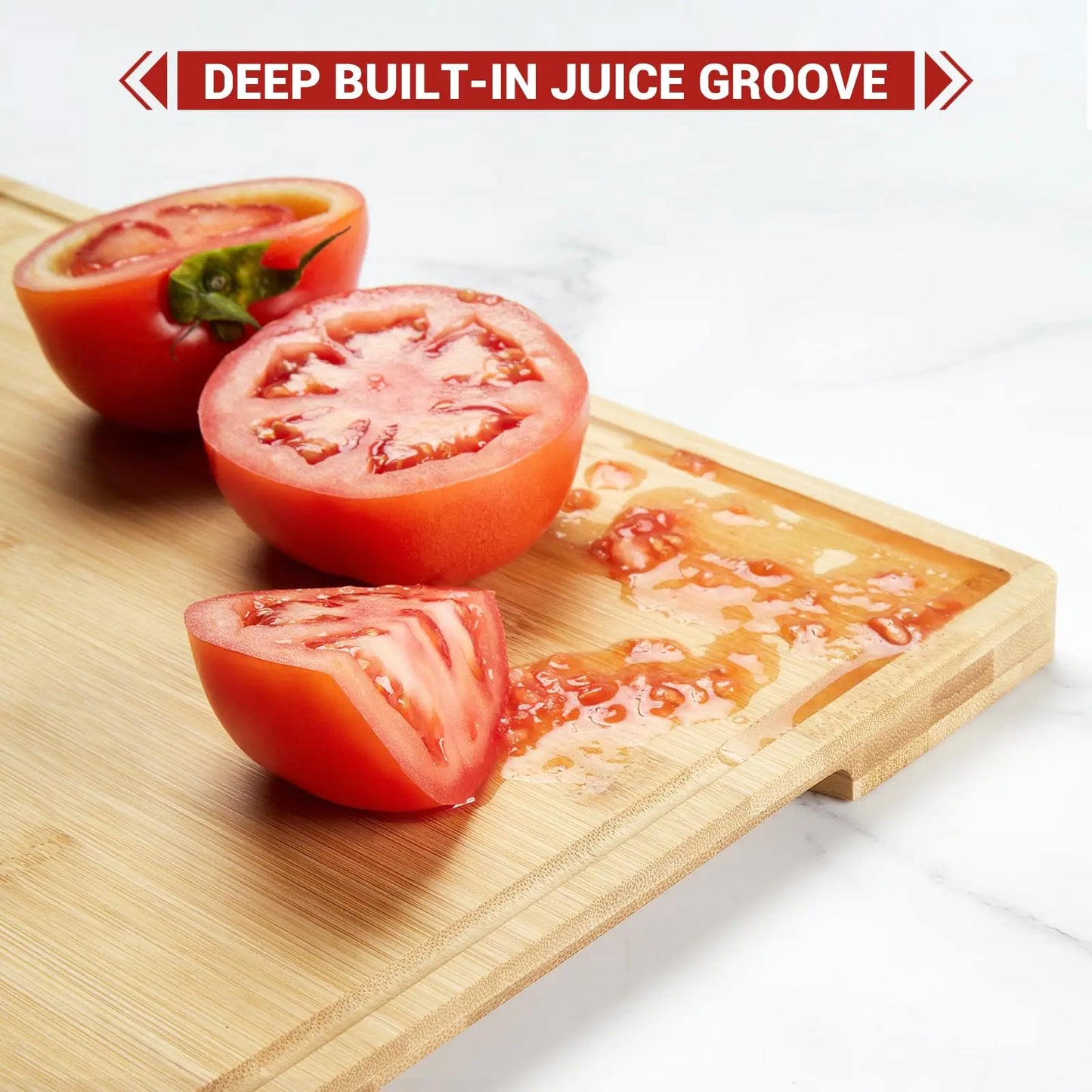 Bamboo Cutting Board Set of 3 with Holder