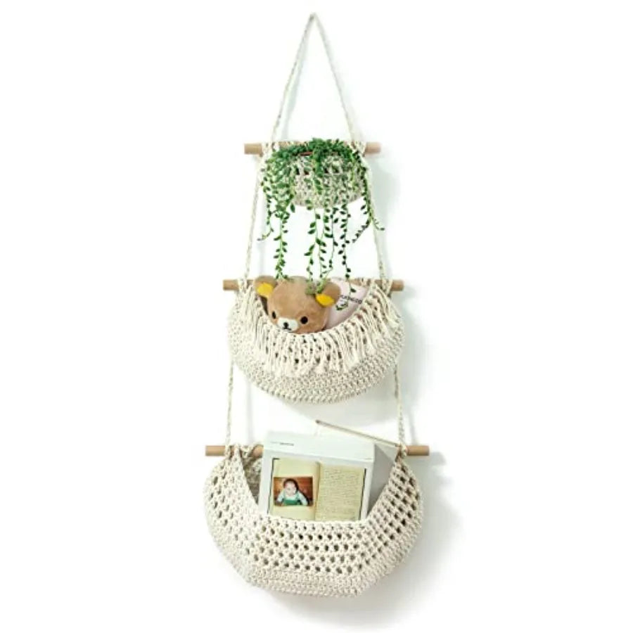 Hanging Fruit Basket 3 Tier Over the Door Organizer