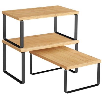 Cabinet Organizer Shelf Set of 3 Kitchen Counter Shelves