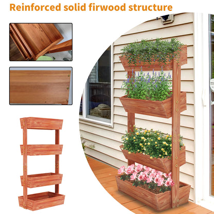 4-Tier Vertical Raised Planter Box Elevated Garden Bed