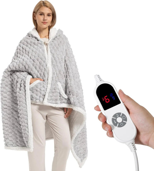 Wearable Heated Blanket Hoodie with Heating Levels