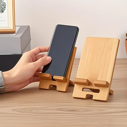 1Pc Natural Bamboo Folding Phone Stand