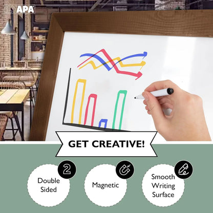 Magnetic Whiteboard Rustic Wood  Board for Businesses