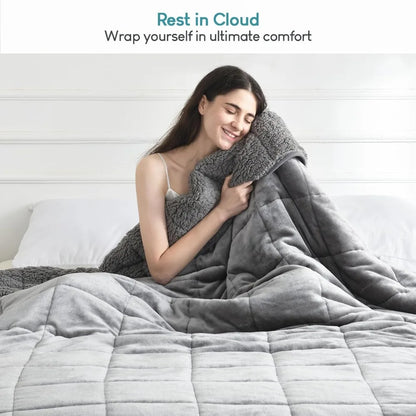 Sherpa Fleece Weighted Cozy Plush Bed Blankets