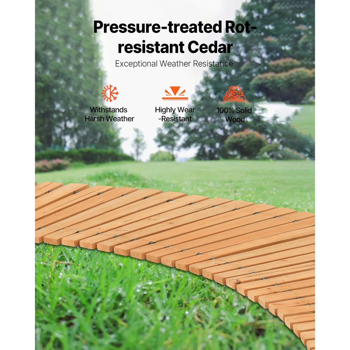 Wooden Walkway Non-Slip Roll Out Garden