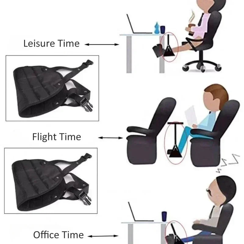 Portable Airplane Footrest Leg Foot Hammock
