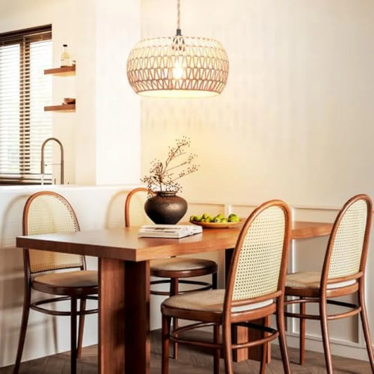 Plug in Pendant Light Rattan Hanging Lamp