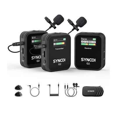 Wireless Lavalier Microphone Dual Transmitter Lapel Mic