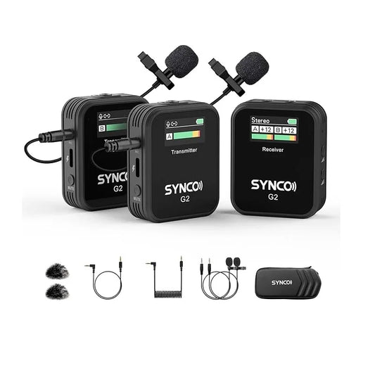 Wireless Lavalier Microphone Dual Transmitter Lapel Mic