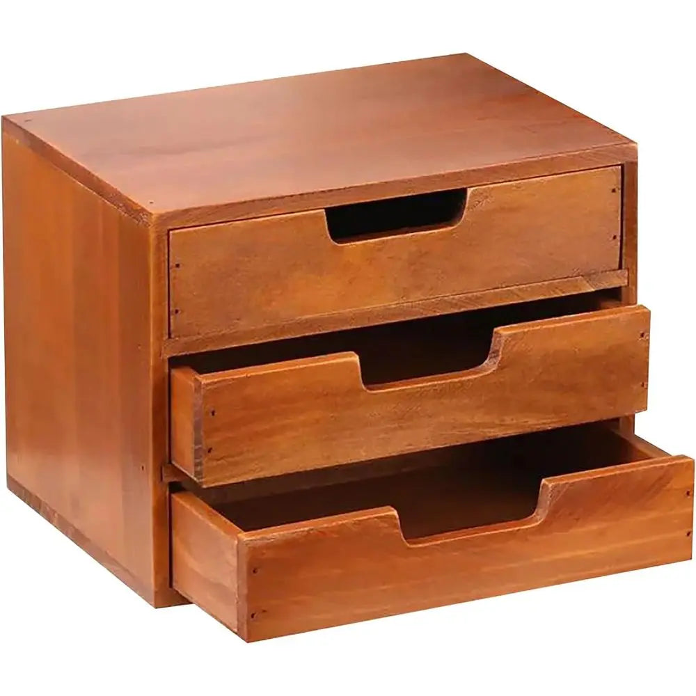 Desktop Storage Organizer in Natural Wood Design