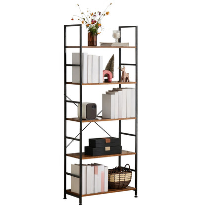 5 Tier Wooden Display Bookshelf Storage