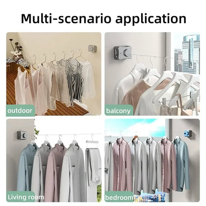 Retractable Clothesline Stainless Steel Pull-Out Clothes