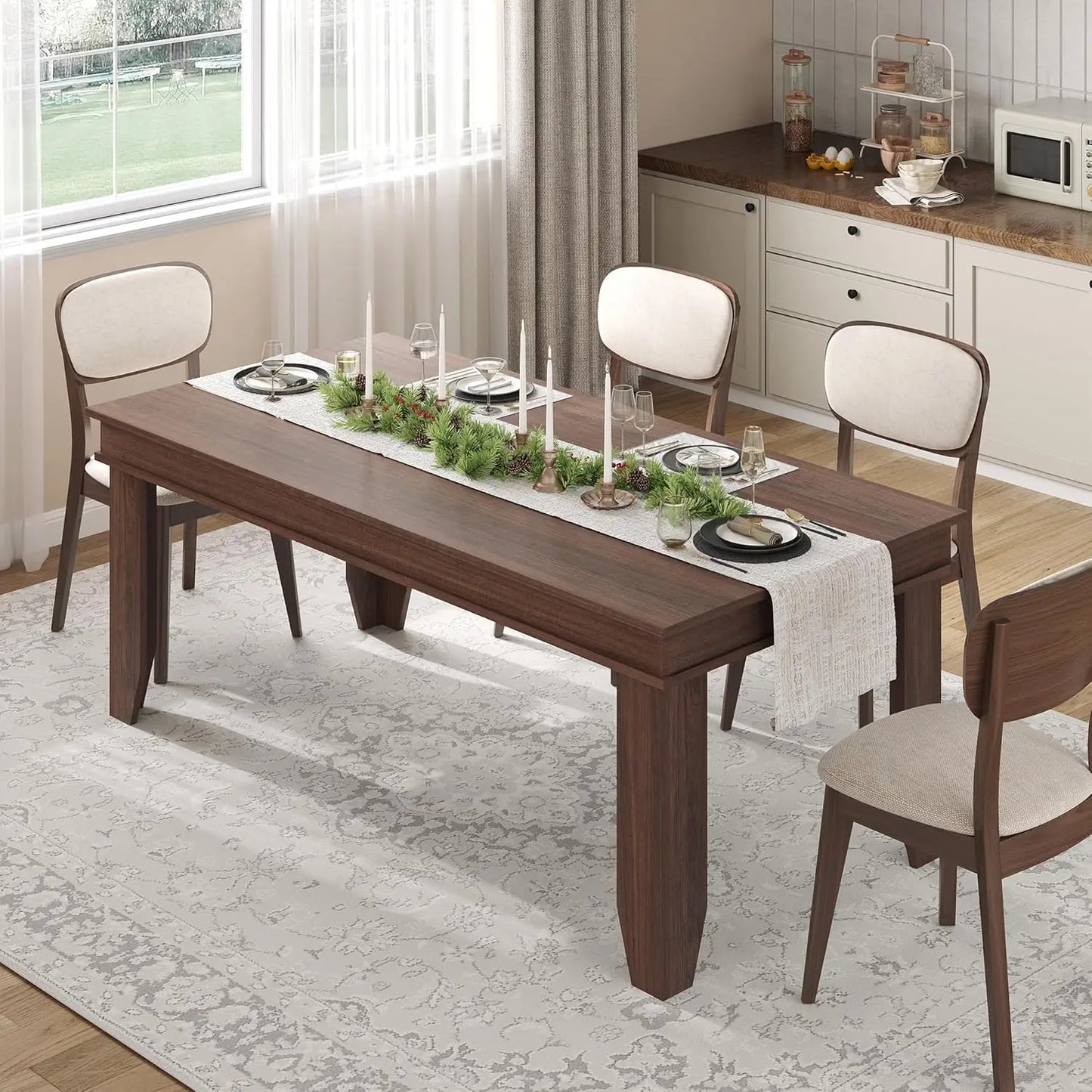 70 Inch Dining Table for 4-6 People