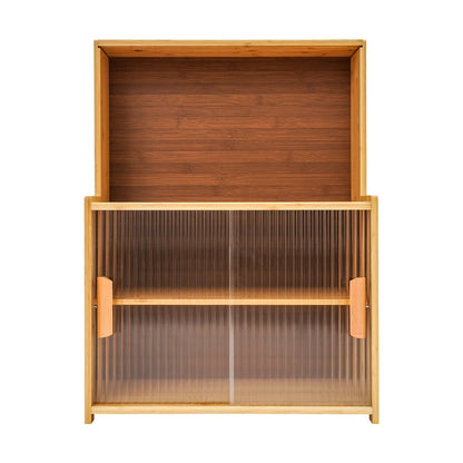 Bamboo MDF Sliding Door Kitchen Pantry Organizer