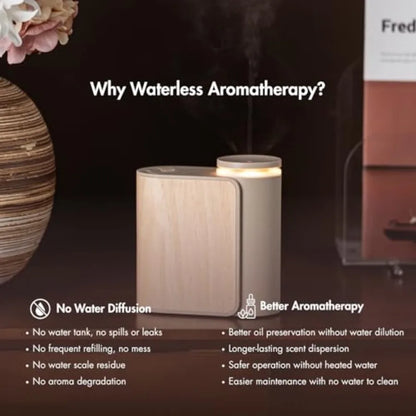 Waterless Essential Oil Diffuser w Solid Wood Cover