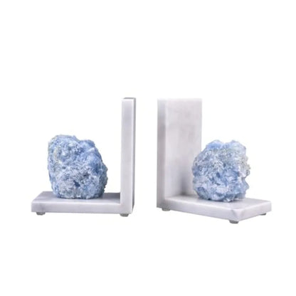 Heavy-Duty Amethyst L-Shaped Glass Bookends