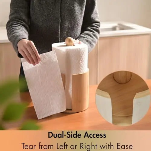 Bamboo Standing Kitchen Paper Towel Dispenser