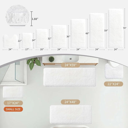 White Bathroom Rugs 24x36 Non Slip