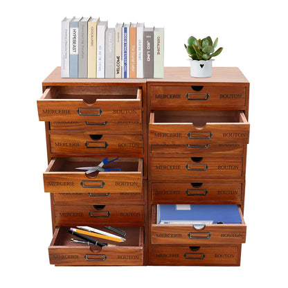 Wooden Desktop Organizer  with 16 Drawers