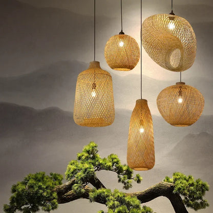 Bamboo Pendant Lamps Ceiling Lights