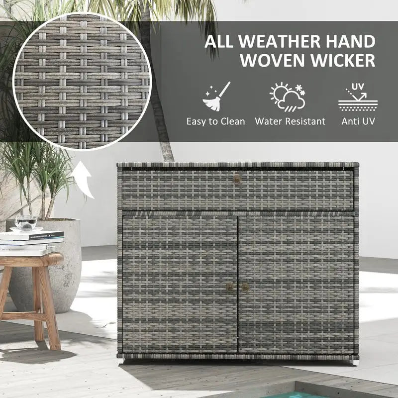 Outdoor Towel Rack and Pool Toy Storage Cabinet