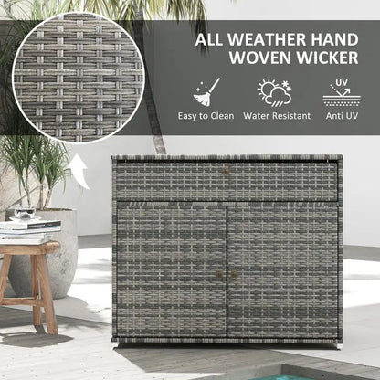 Outdoor Towel Rack and Pool Toy Storage Cabinet