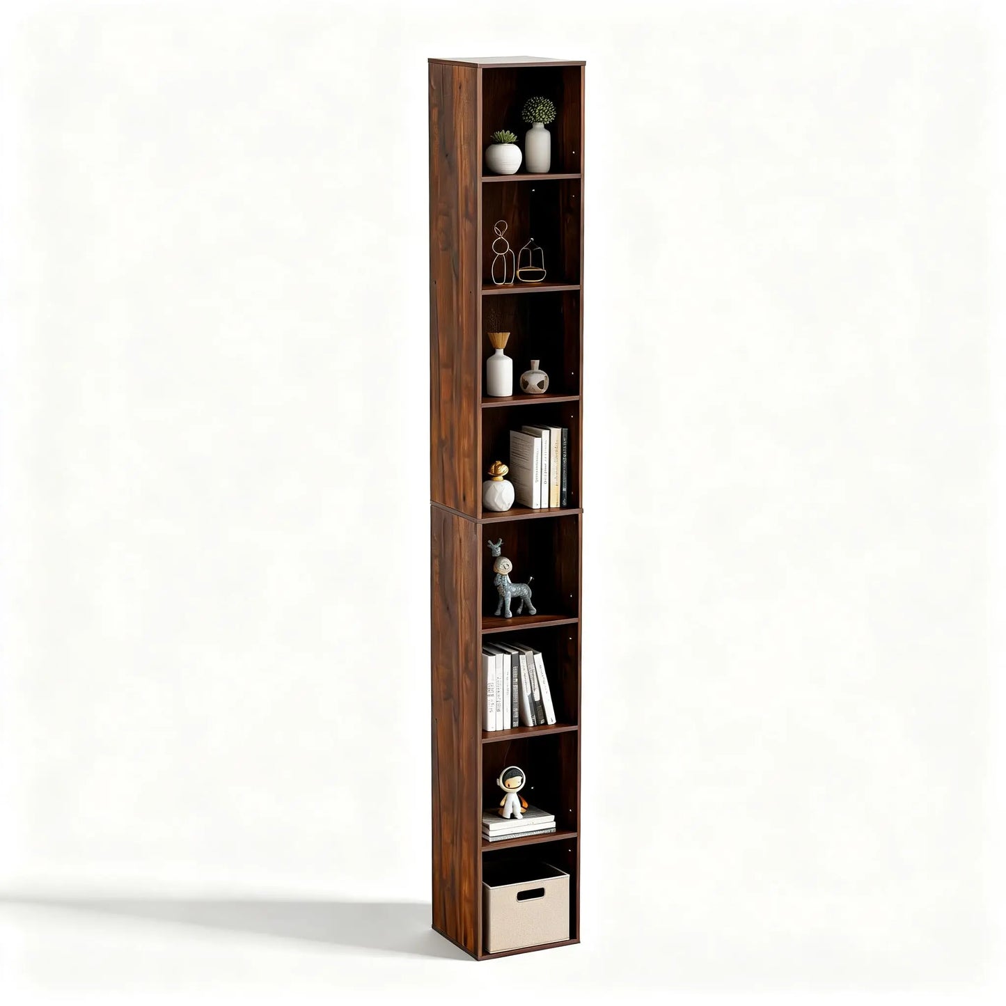 6-Tier Tall Cube Bookshelf Modern Storage Organizer