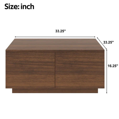 Square Coffee Table with 4 Drawers