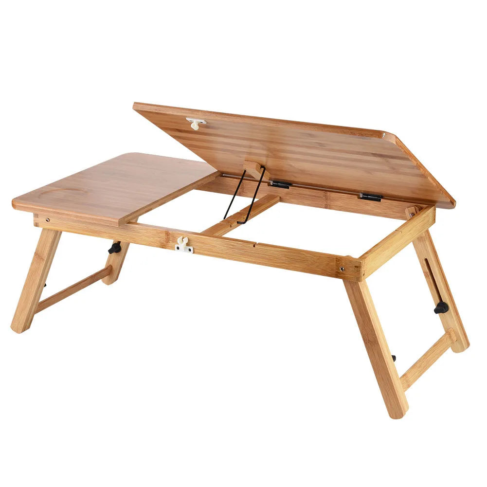 Folding Lifting Table Wooden Bamboo Laptop Desk