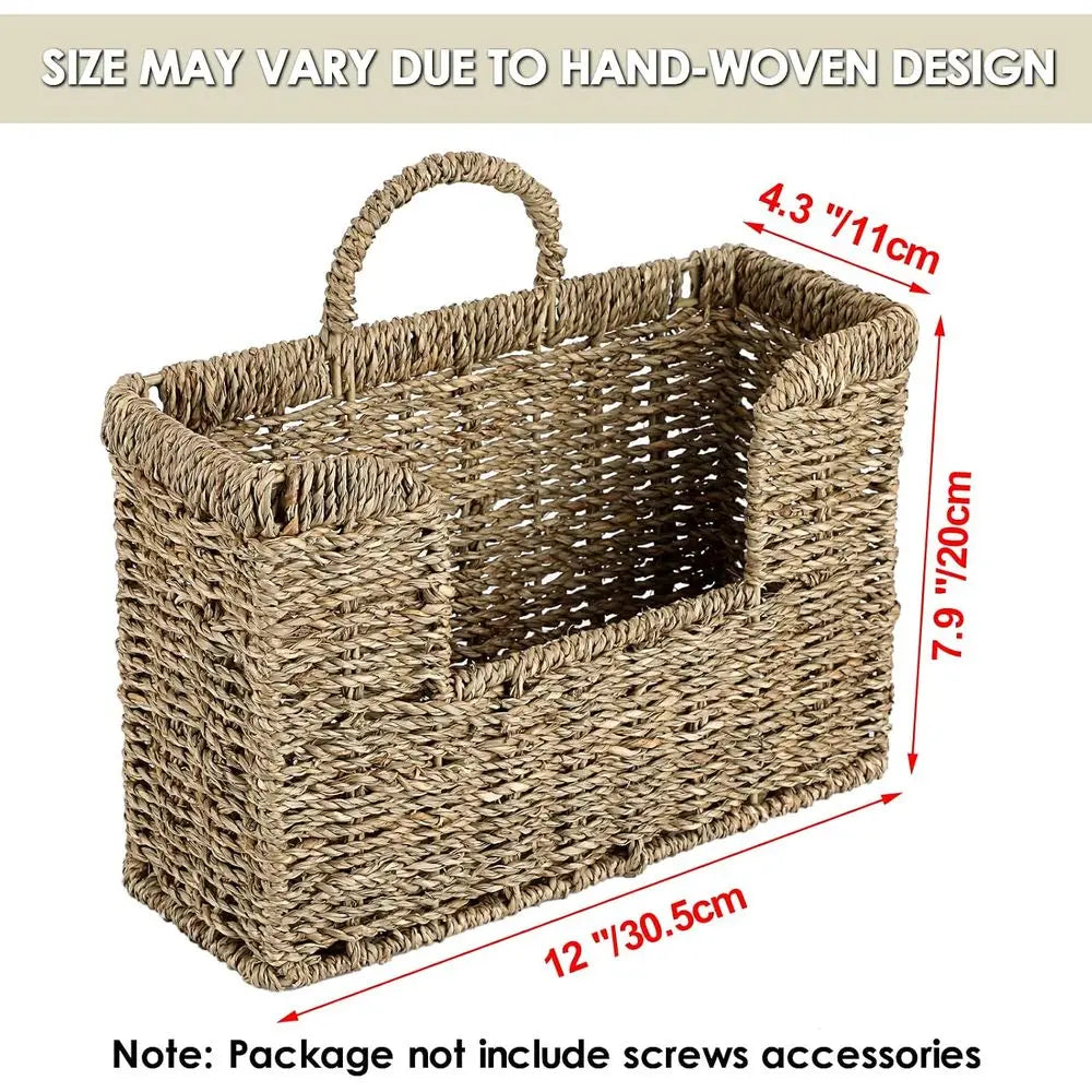 Woven Hanging Magazine Holder Storage Basket