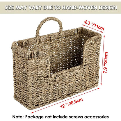 Woven Hanging Magazine Holder Storage Basket