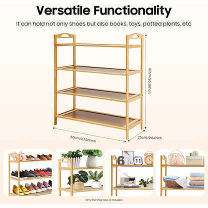 5-Tier Bamboo Wood Shoe Storage Shelf Rack