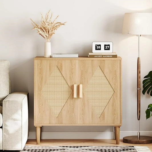 Modern Rattan Sideboard Buffet Cabinet