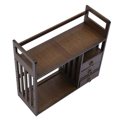 Desktop Bookshelf Bamboo Organizer Rack Storage Shelves