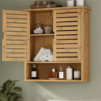 Natural Bamboo Wall-mounted Bathroom Cabinet
