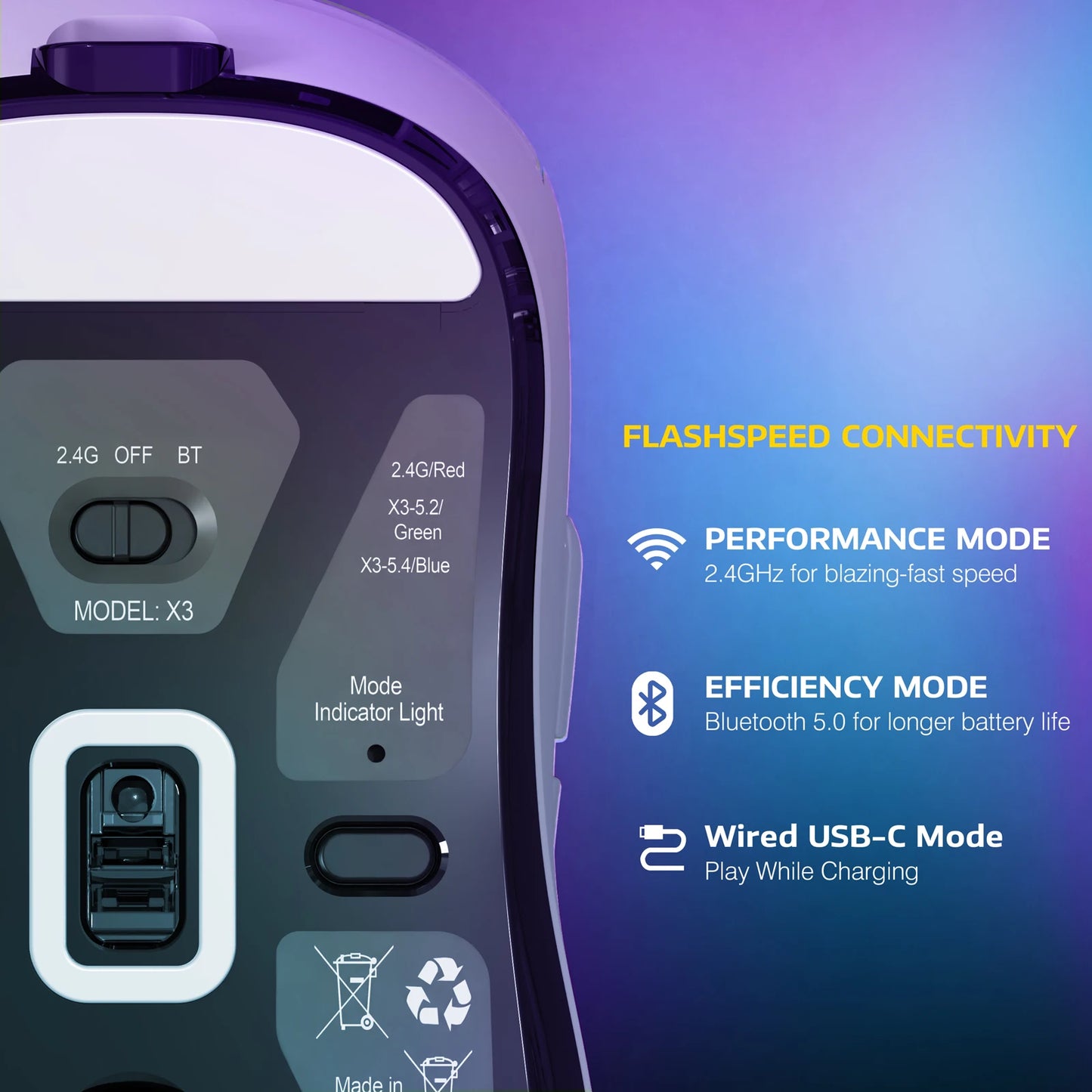 Bluetooth Wireless  Gaming Mouse Ergonomic