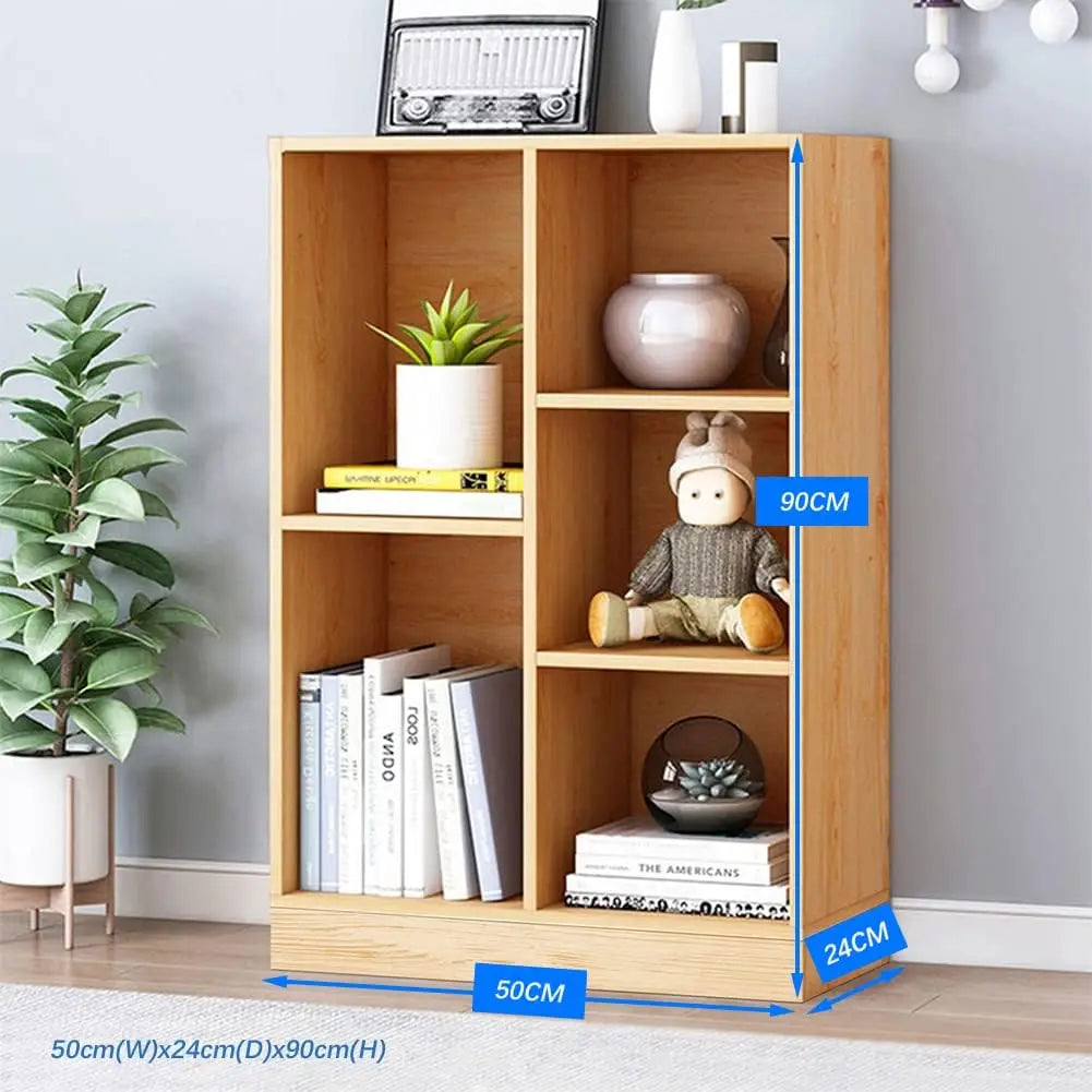 Wooden 3-Tier Open Shelf Bookcase with Base