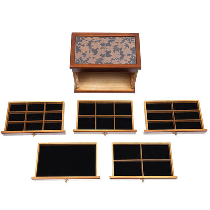6-Tier Vintage Wooden Jewelry Storage Box/Case