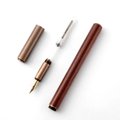 Luxury Retro Wood Bronze Fountain Pen