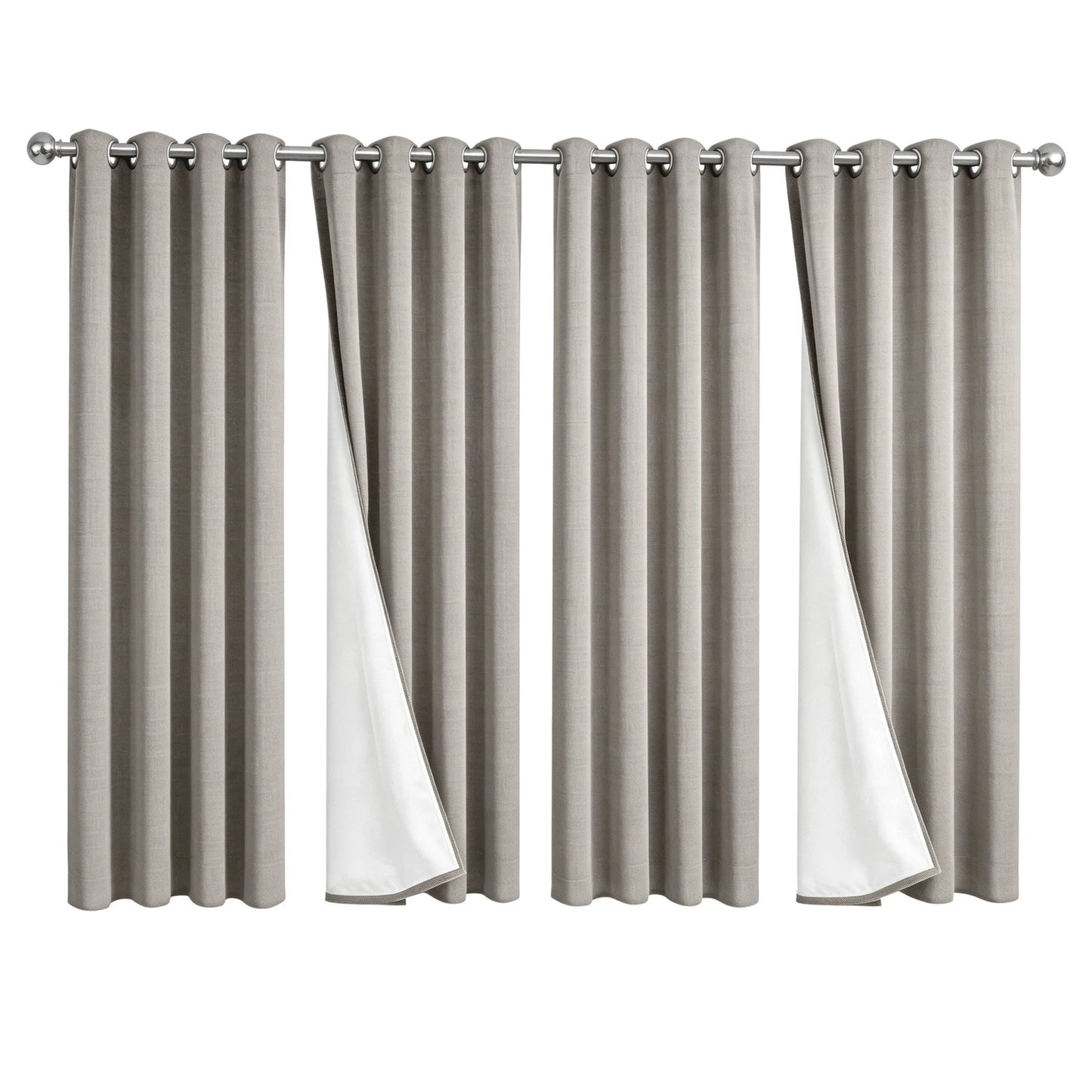 100% Light Blocking Linen Texture Curtains