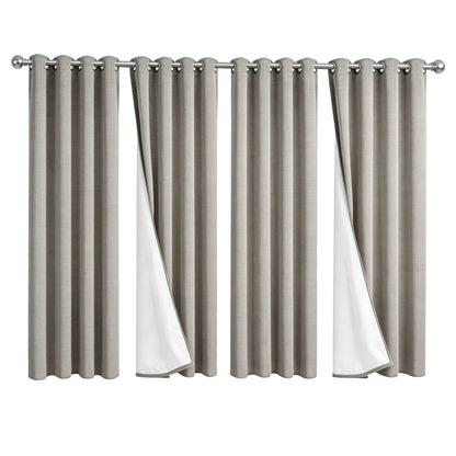 100% Light Blocking Linen Texture Curtains