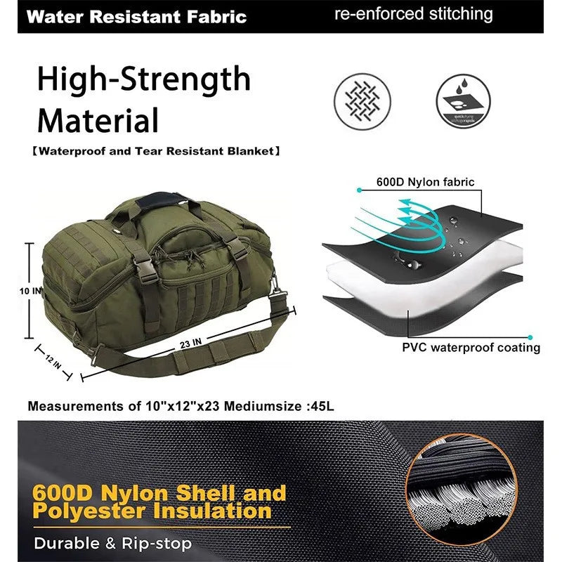 Waterproof Large  Men' s Travel Duffel Bags Luggage