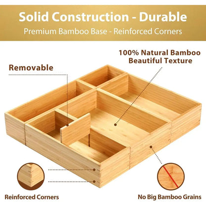 Organizer Storage Boxes Bamboo Dividers