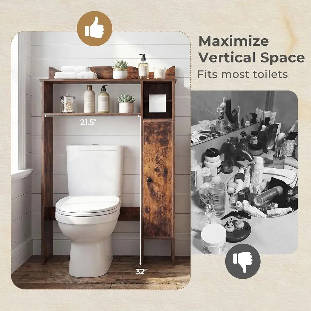 Over the Toilet Bathroom Organizer with Toilet Paper Holder