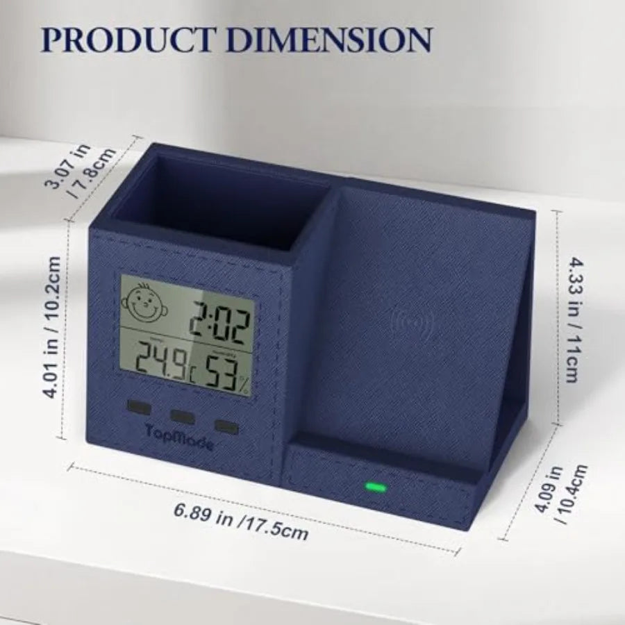 Wireless Charger with Pen Holder Desk Nightstand Organizer