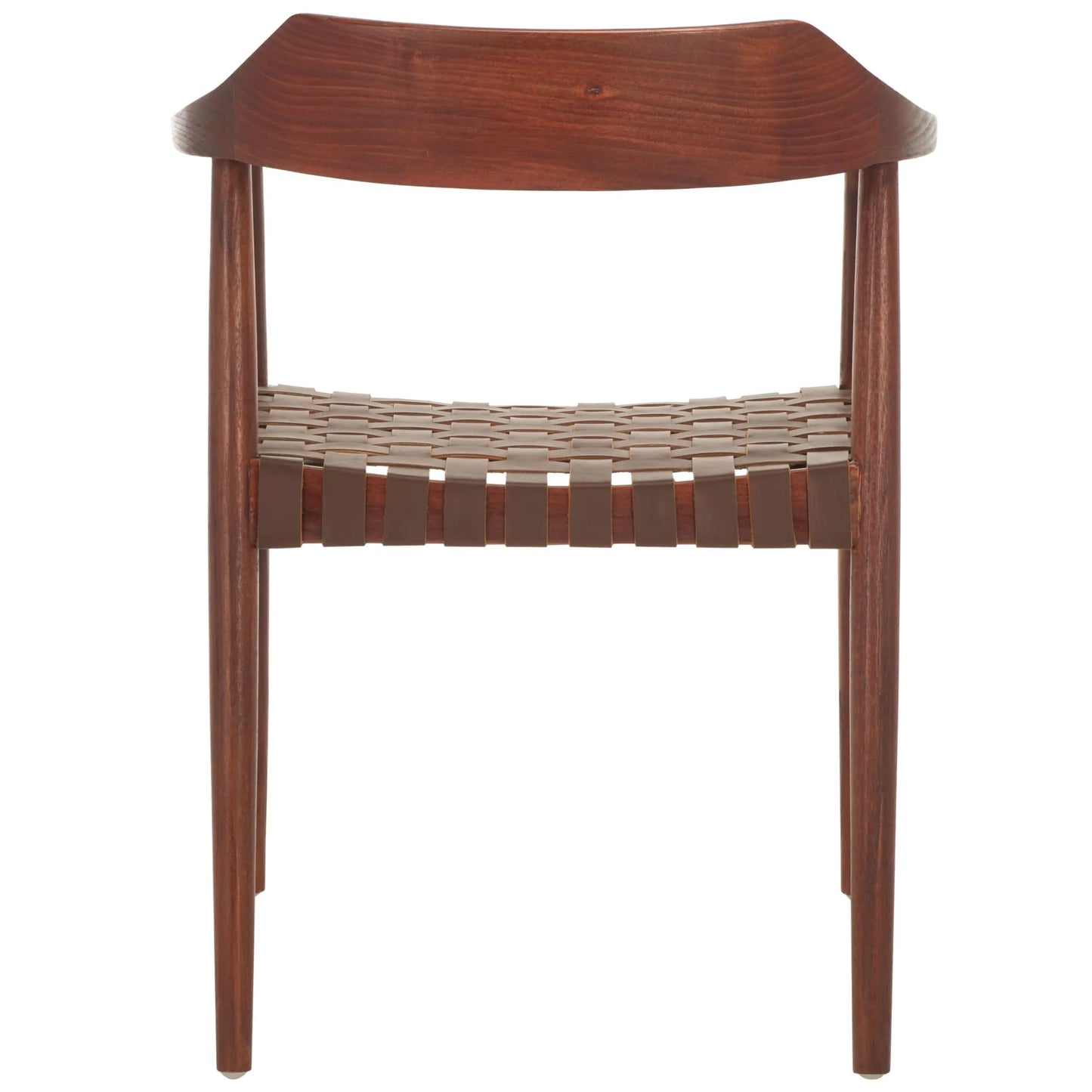 Walnut Solid Wood Armchair Leather Seat