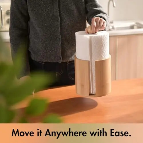 Bamboo Standing Kitchen Paper Towel Dispenser