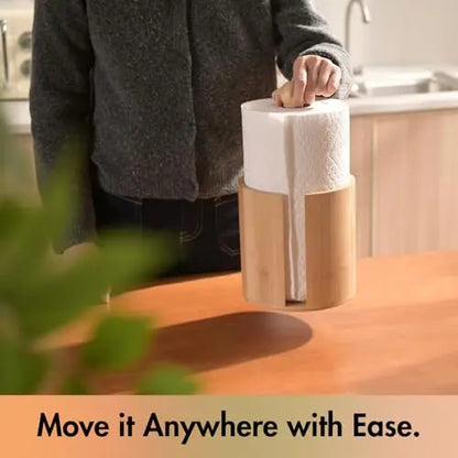 Bamboo Standing Kitchen Paper Towel Dispenser
