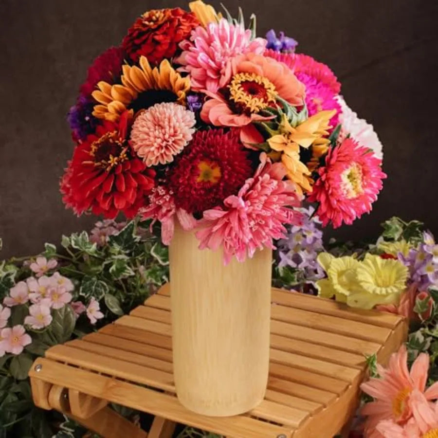 Bamboo Flower Vase/Holder Carbonized Brown