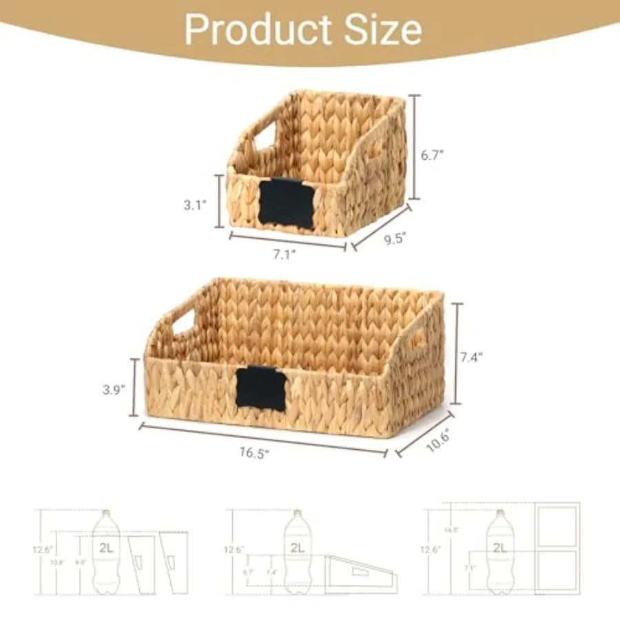 Handwoven Labeled Storage Basket with Handles